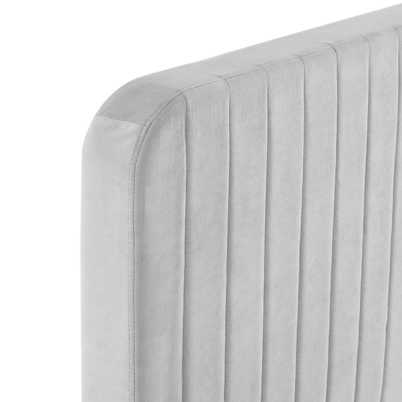 Celine Channel Tufted Performance Velvet Twin Platform Bed image number 4