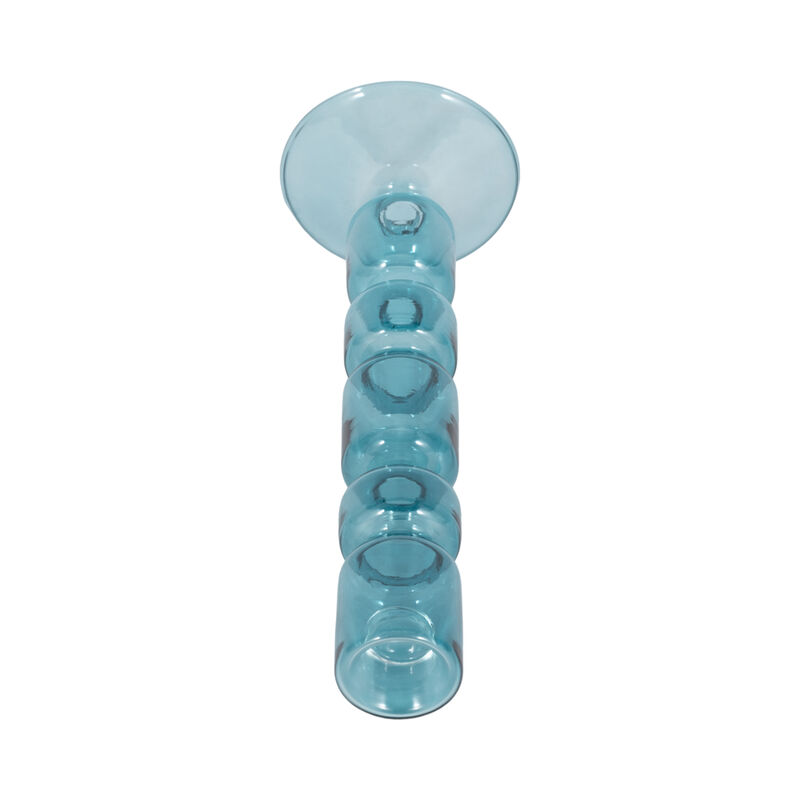 10" Mixed Bubble Taper Candleholder, Blue image number 4