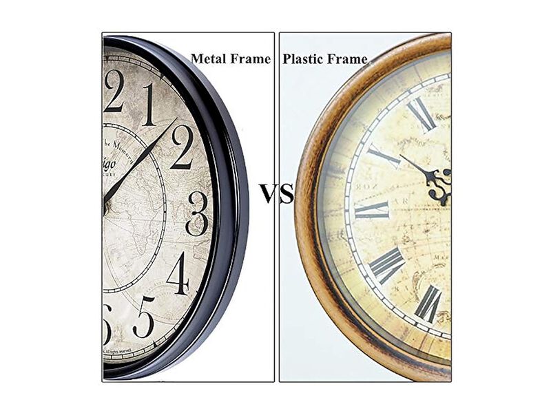 Metal Retro Black Vintage European Style Wall Clock 12 Inch Silent Non Ticking image number 3