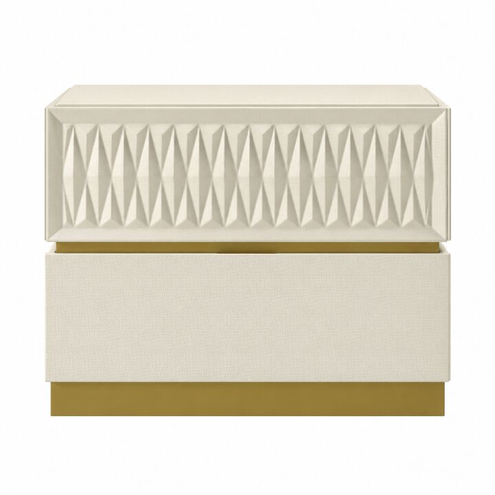 Evarissiq Diamond-Front 2-Drawer Nightstand