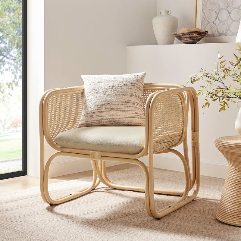 Ellis Natural Rattan Accent Armchair image number 7