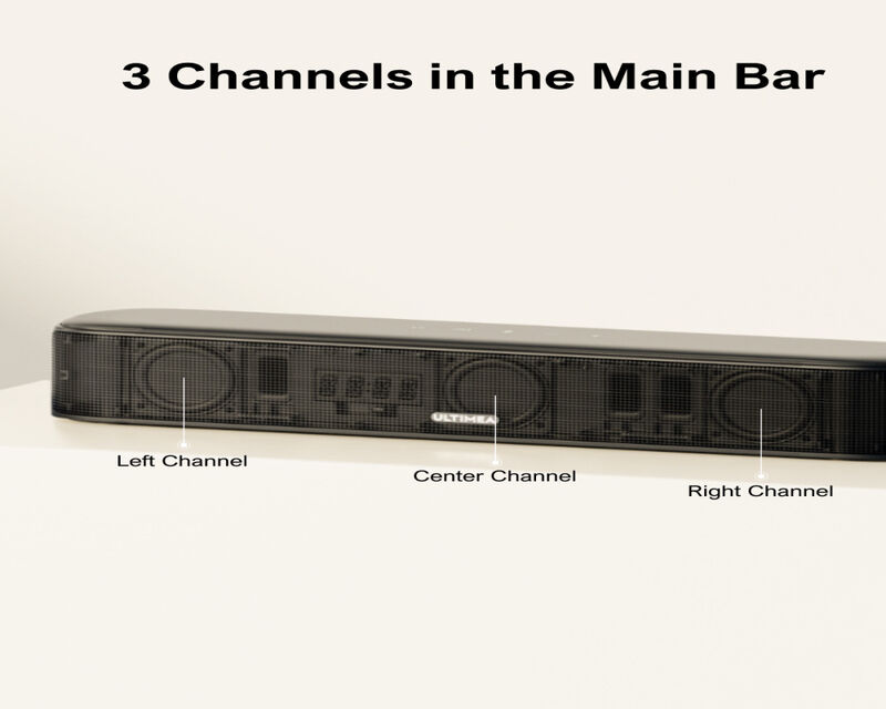 ULTIMEA Aura A40 7.1ch Virtual Surround Sound Bar with 4 Surround Speakers,330W,4" Subwoofer,App Control,OPT/AUX/Bluetooth image number 7