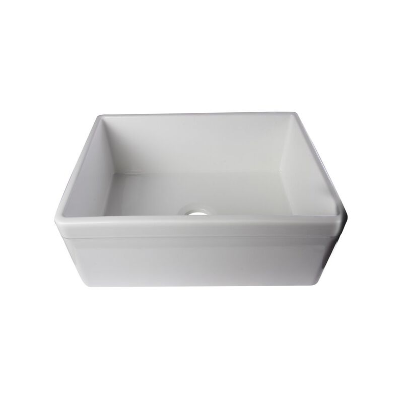 ALFI brand White 26 Decorative Lip Apron Single Bowl Fireclay Farmhouse Kitchen Sink