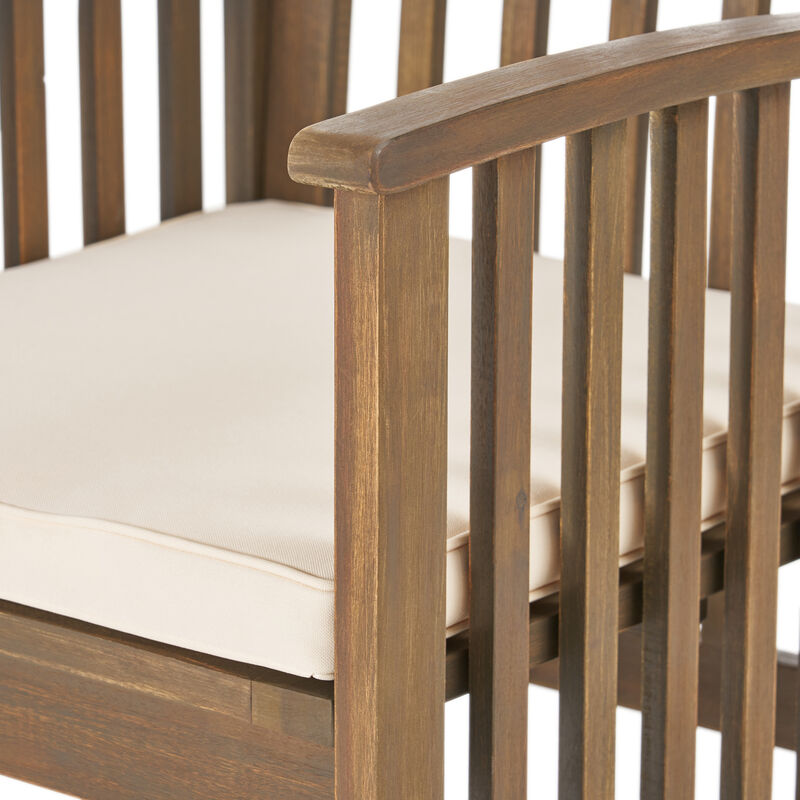 Merax 2 Pieces Acacia Wood Dining Chairs for Outdoor Patio