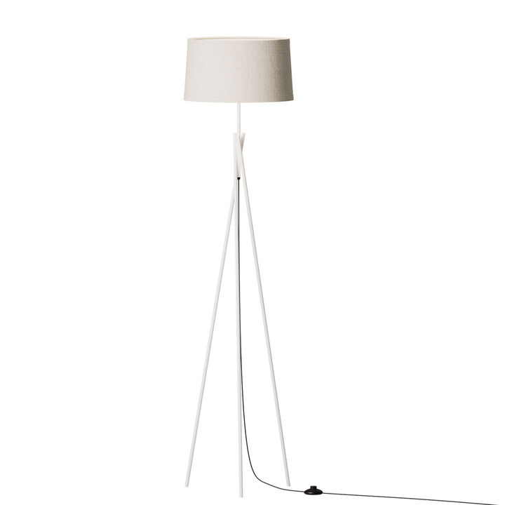 Sleek Crossed Legs 66 in. Floor Lamp with Fabric Shade - E26 Bulb Friendly- Elegant Illumination