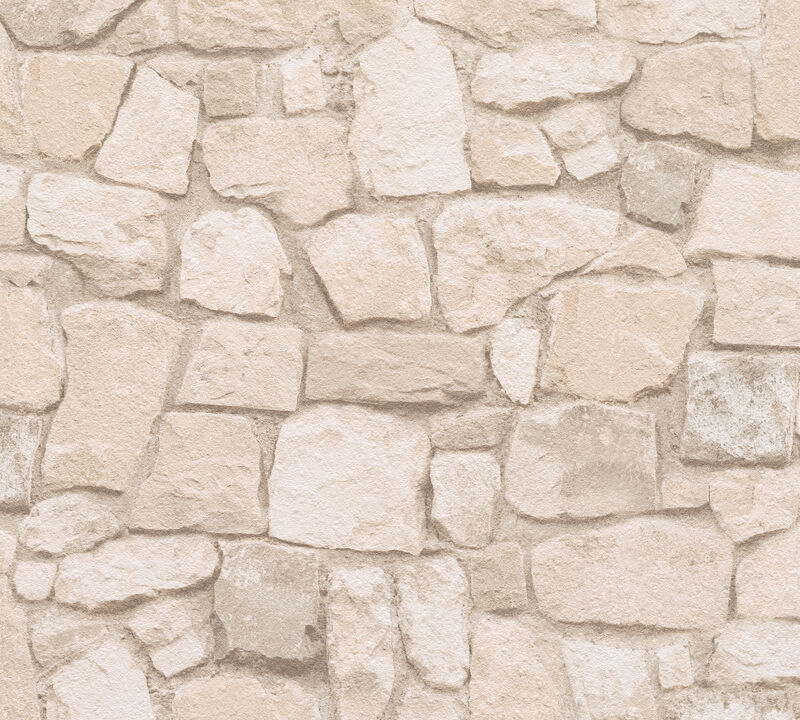 Morris Beige Natural Stone Wallpaper (Set of 2)