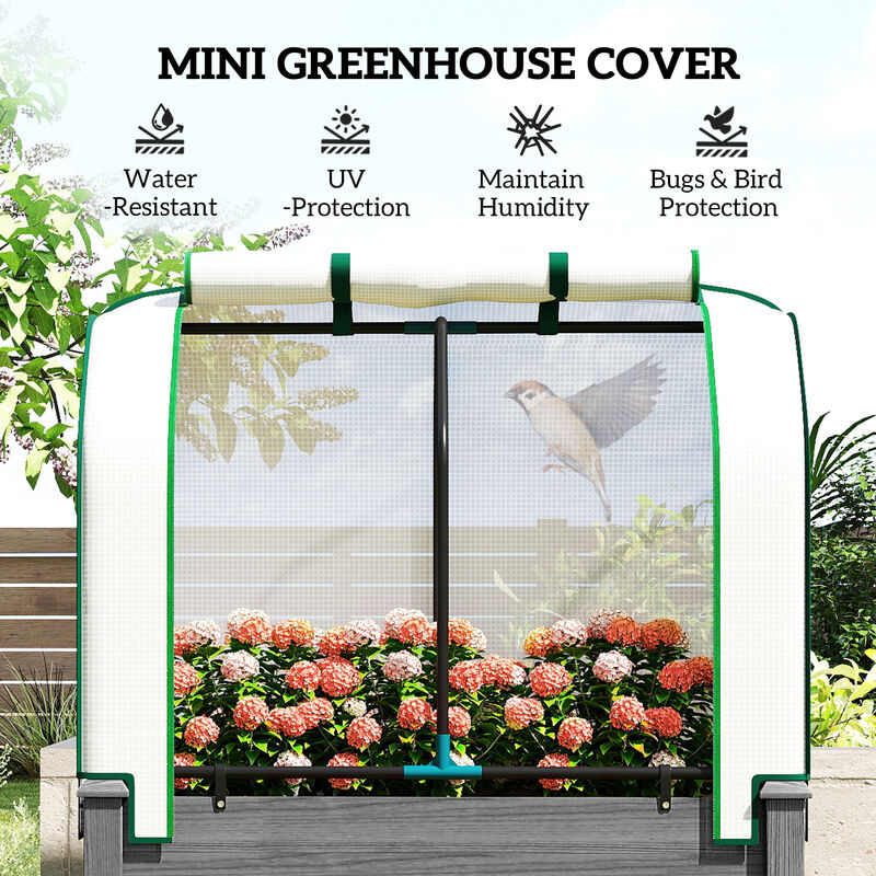 Hivvago Greenhouse Covered Raised Garden Bed for Herbs and Vegetables image number 3