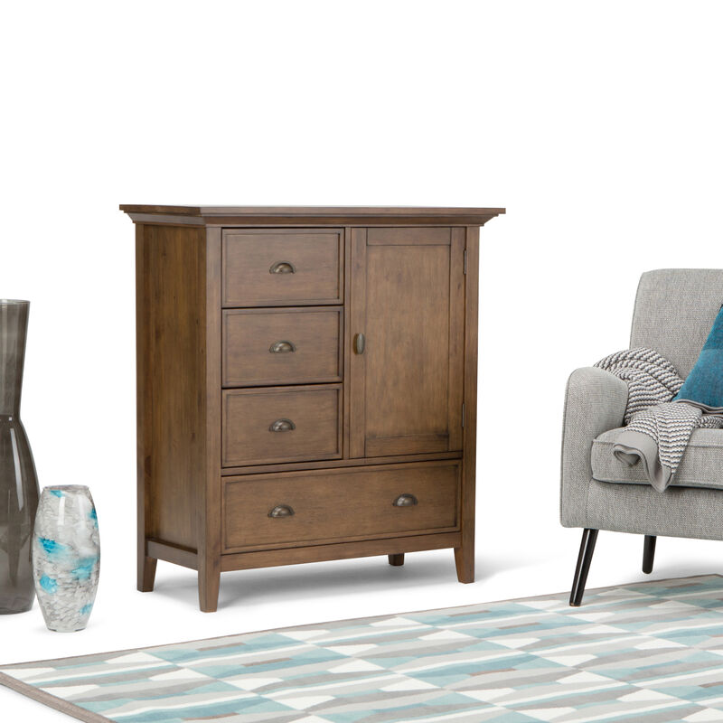 Redmond SOLID WOOD 39 inch Wide Transitional Medium Storage Cabinet in Rustic Natural Aged Brown