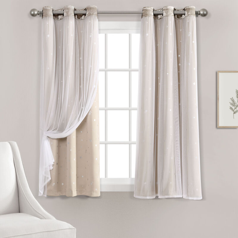 Star Sheer Insulated Grommet Blackout Window Curtain Panels image number 2