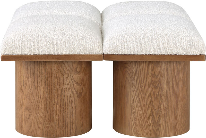 Meridian Furniture Pavilion Cream Boucle Fabric Bench