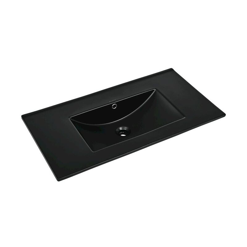 36" Zero Hole Vanity Sink Top in Glossy Black image number 2