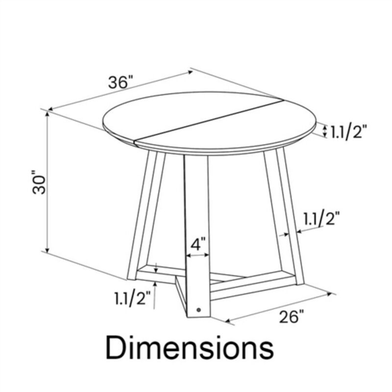 Scandinavian Round Wooden Dining Table – Compact Blonde Wood Table for Kitchen