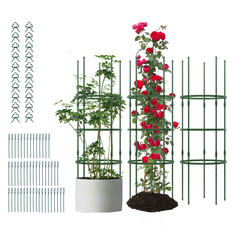 3 Pack Adjustable Tall Plant Support Trellis for Climbing Plants