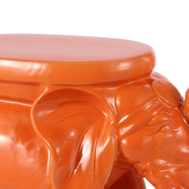 White Elephant Ceramic Garden Stool