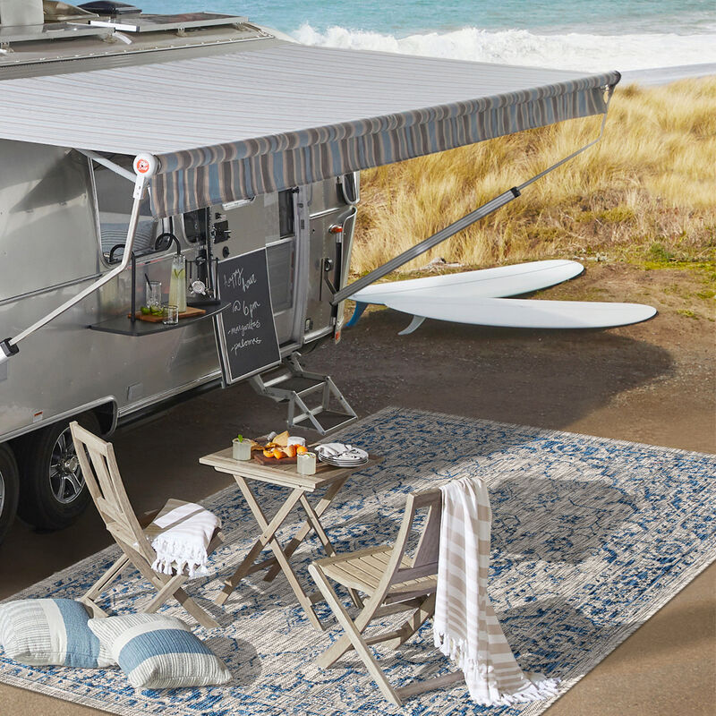 Rozetta Boho Medallion Textured Weave Indoor/Outdoor Area Rug