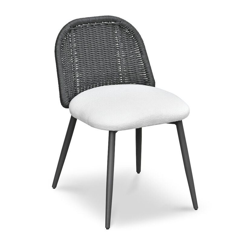TOV Furniture Alexa Black Rattan Performance Fabric Dining Chair
