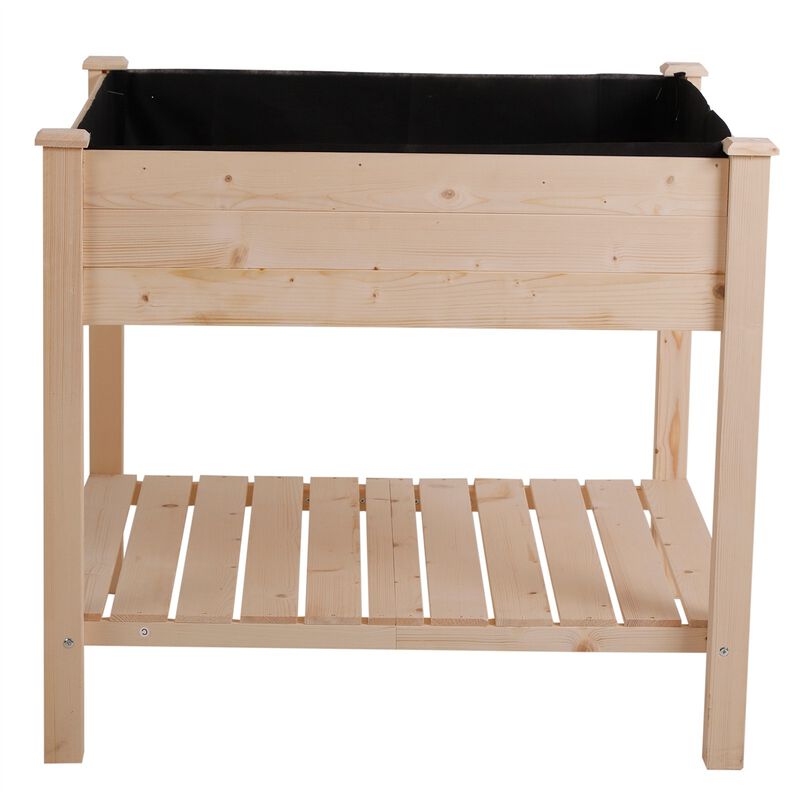 QuikFurn FarmHome Square Fir Wooden Raised Garden Planter Box