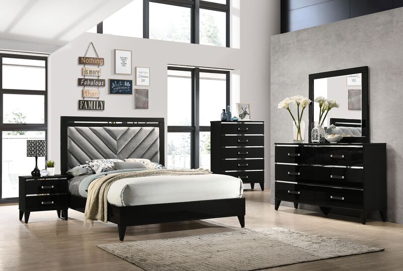 ACME Chelsie Nightstand, Black Finish