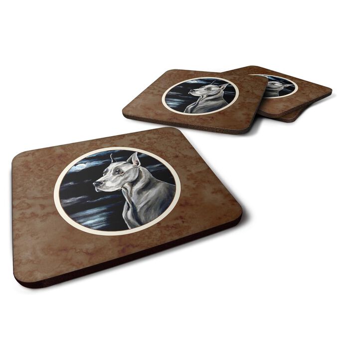 Caroline's Treasures 7067FC Great Dane Moonlight Foam Coasters (Set of 4), 3.5, Multicolor
