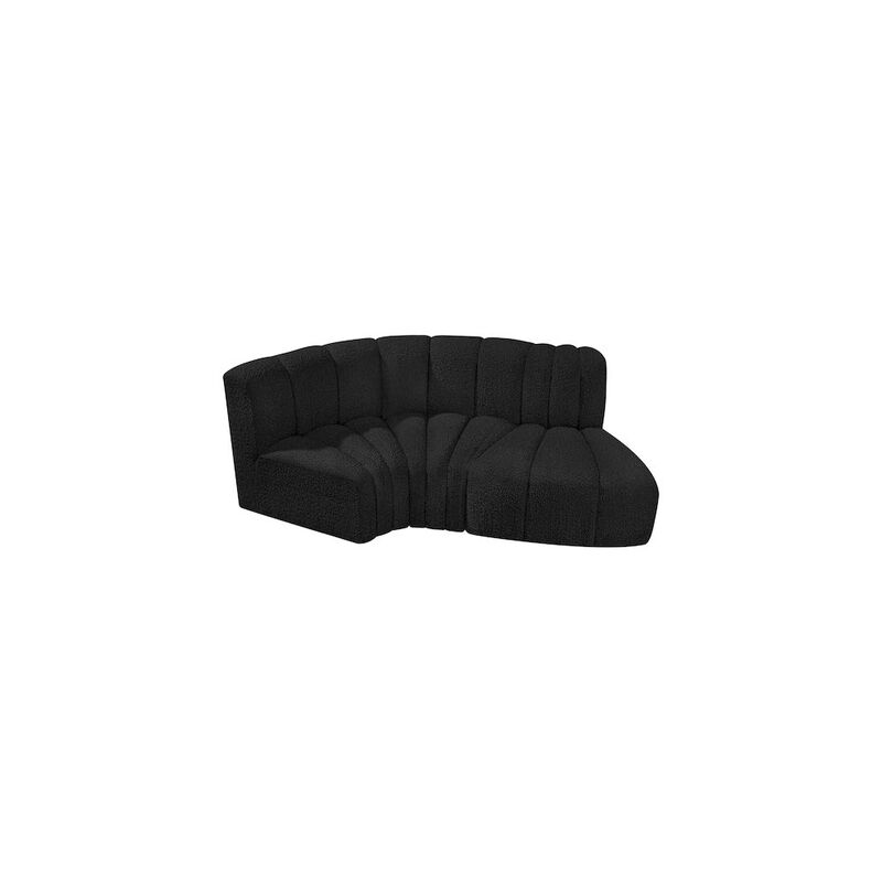 Meridian Furniture Arc Black Boucle Fabric Modular Sofa