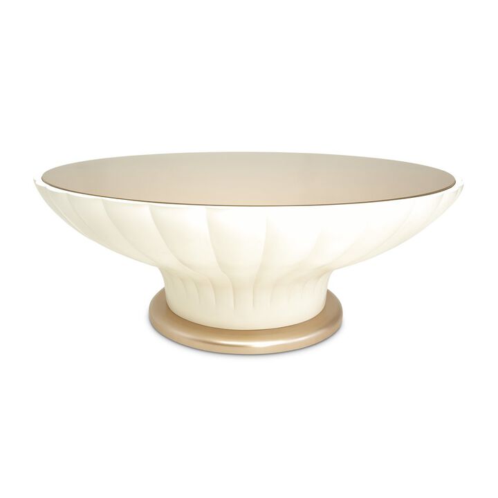 Michael Amini La Rachelle Scalloped Round Cocktail Table - Champagne