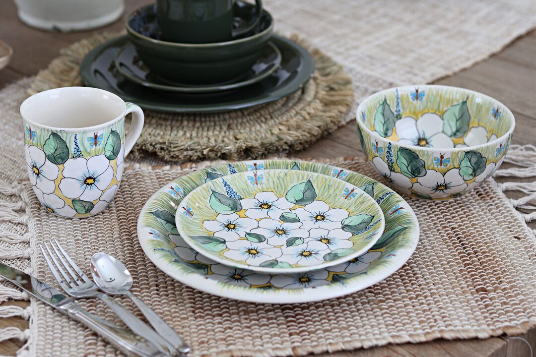 Blue Rose Polish Pottery Sweet Devotion Dessert Plate