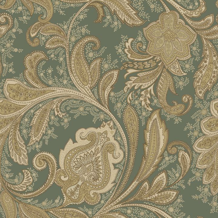 Elegance Paisley Green Wallpaper DWP0355-01
