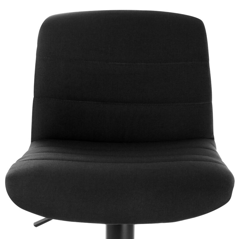 Elama 2 Piece Adjustable Fabric Bar Stool in Charcoal with Black Base