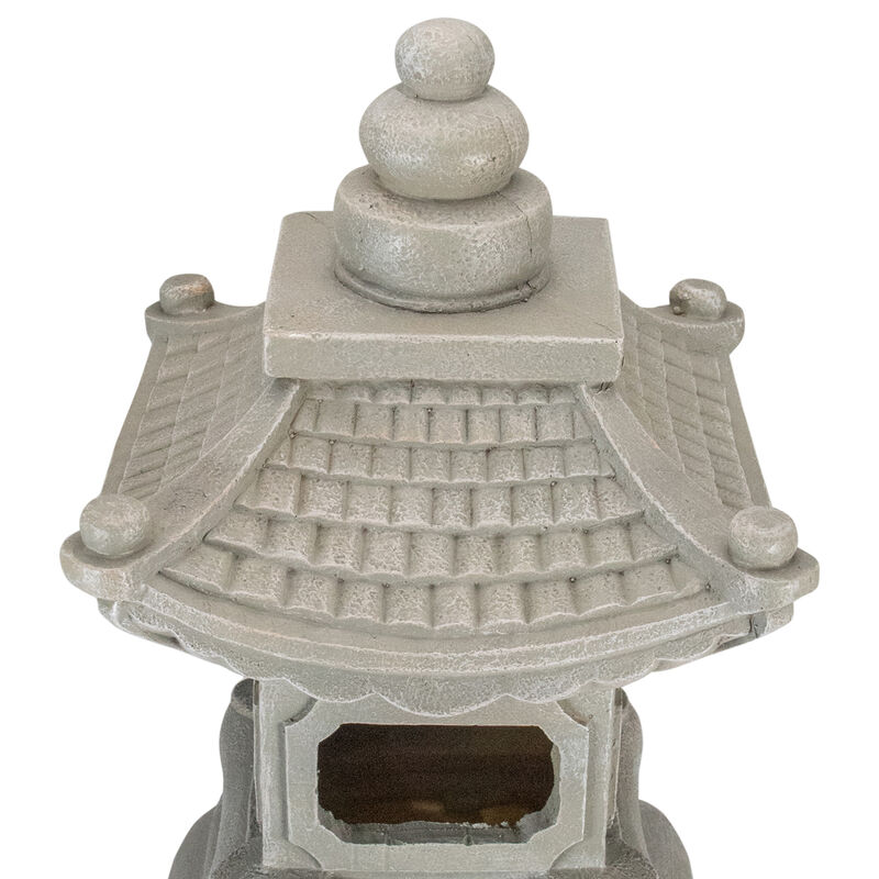 13.5" Dark Gray Pagoda Outdoor Garden Statue image number 4