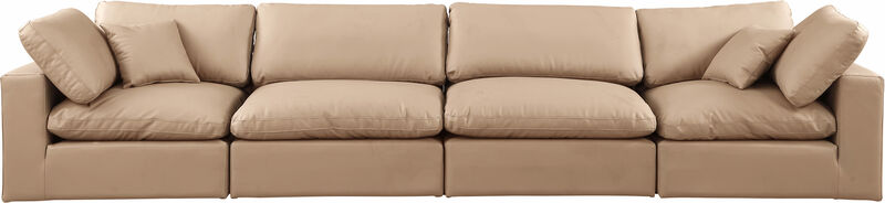 Meridian Furniture Comfy Tan Vegan Leather Modular Sofa image number 3