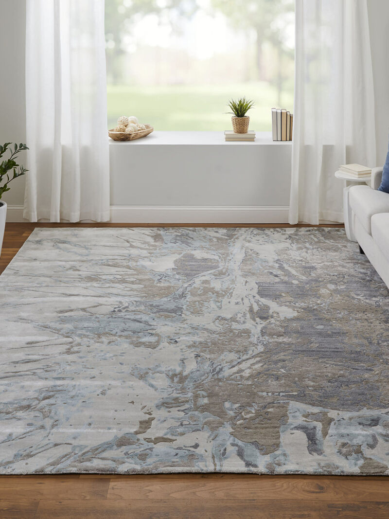 Zarah 8918F 10' x 14' Gray/Tan/Blue Rug