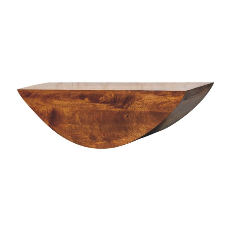 Artisan Furniture Solid Wood Crescent Floating Wall Shelf