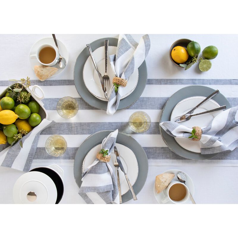 Solino Home 100% Pure Linen Table Runner - Cabana Stripe