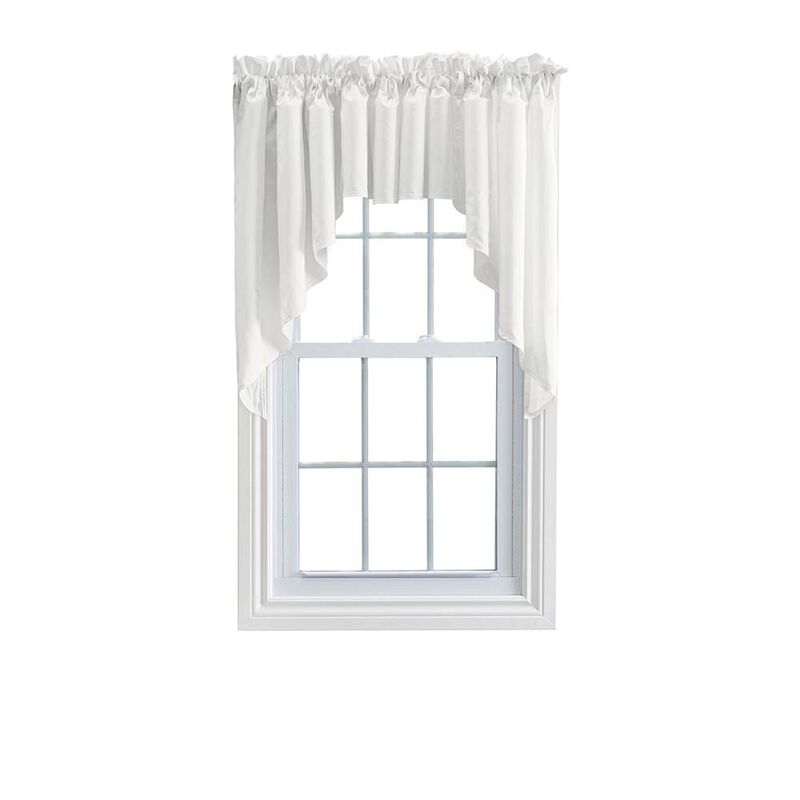 Ellis Stacey 3" Rod Pocket High Quality Fabric Solid Color Window Lined Swag Set 126"x63" Ice Cream