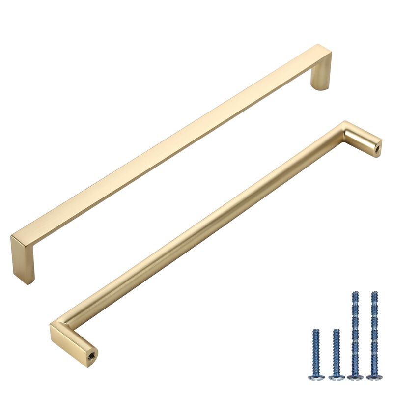KNOKLOCK 10 Pack 8-13/16 Inch(224mm) Kitchen Cabinet Handles Brushed Gold Cabinet Pulls Kitchen Cabinet Hardware Drawer Pulls fo