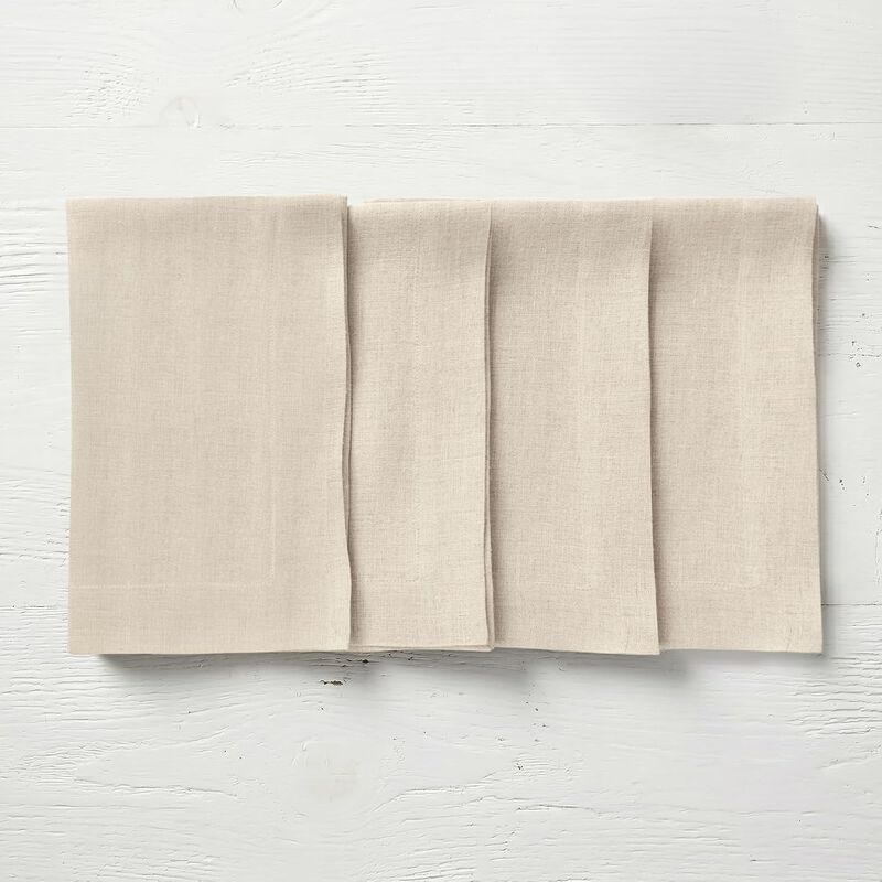 European Washed Linen  Dinner Napkins Set of 4, 20x20 Inches image number 0