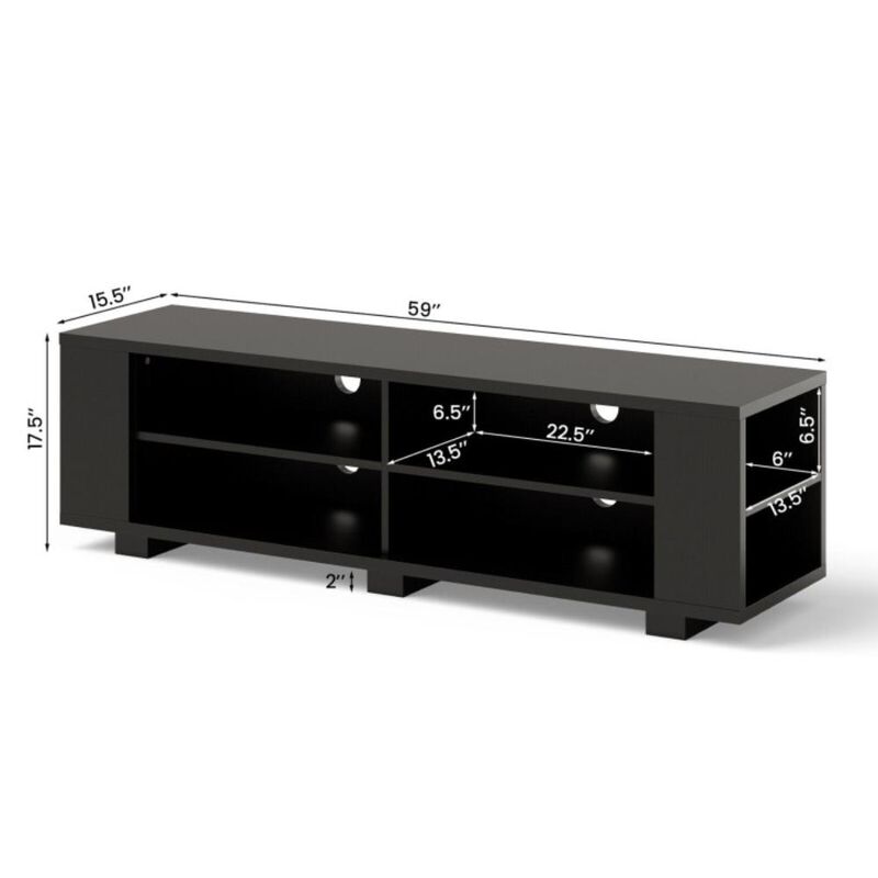 Hivvago 59 Inch Console Storage Entertainment Media Wood TV Stand