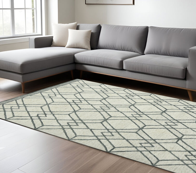 HomeRoots Oriental Hand Woven Area Rug With Fringe