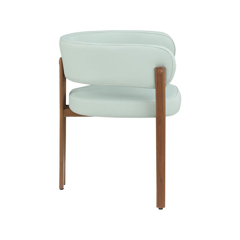 Meridian Furniture Gideon Mint Green Vegan Leather Dining Chair, Set of 2