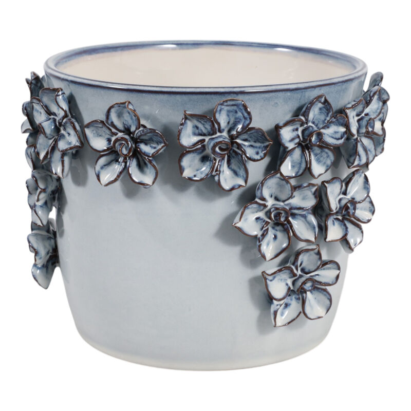 8" Floral Applique Planter image number 2