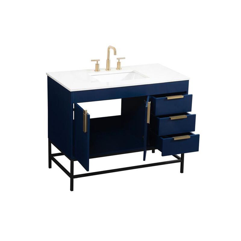Elegant Kitchen and Bath 42 inch Single bathroom vanity in blue