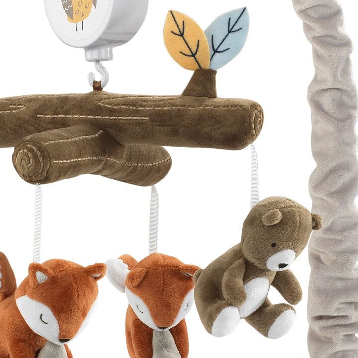 Lambs & Ivy Sierra Sky Brown Bear/Fox Musical Baby Crib Mobile Soother Toy