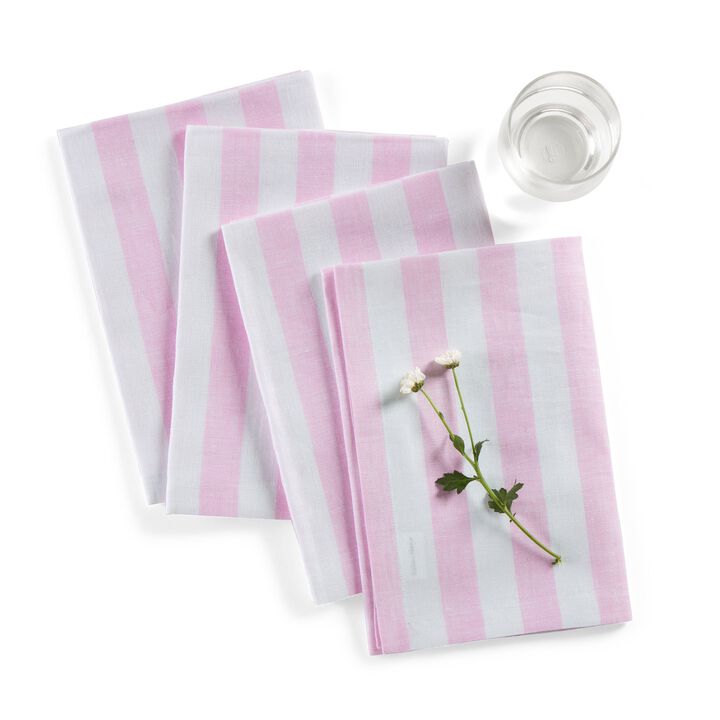 Linen Dinner Napkins - Sorrento Stripe