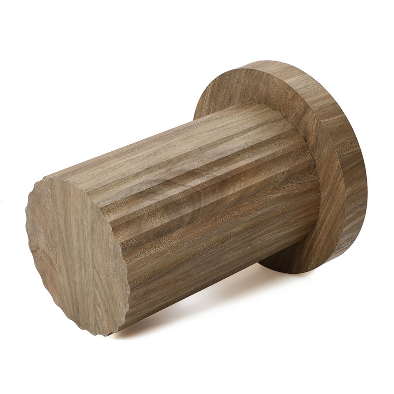 20" Fluted Wood Round Side Table image number 4