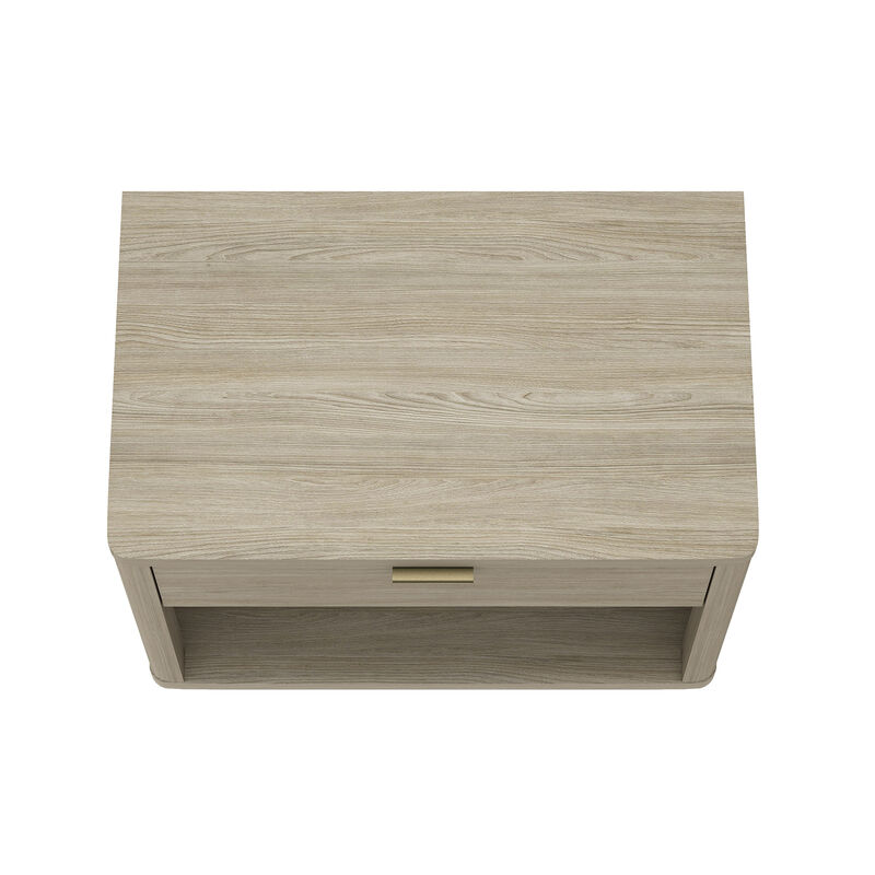 Evelyn Wide 1-Drawer Nightstand in Gray