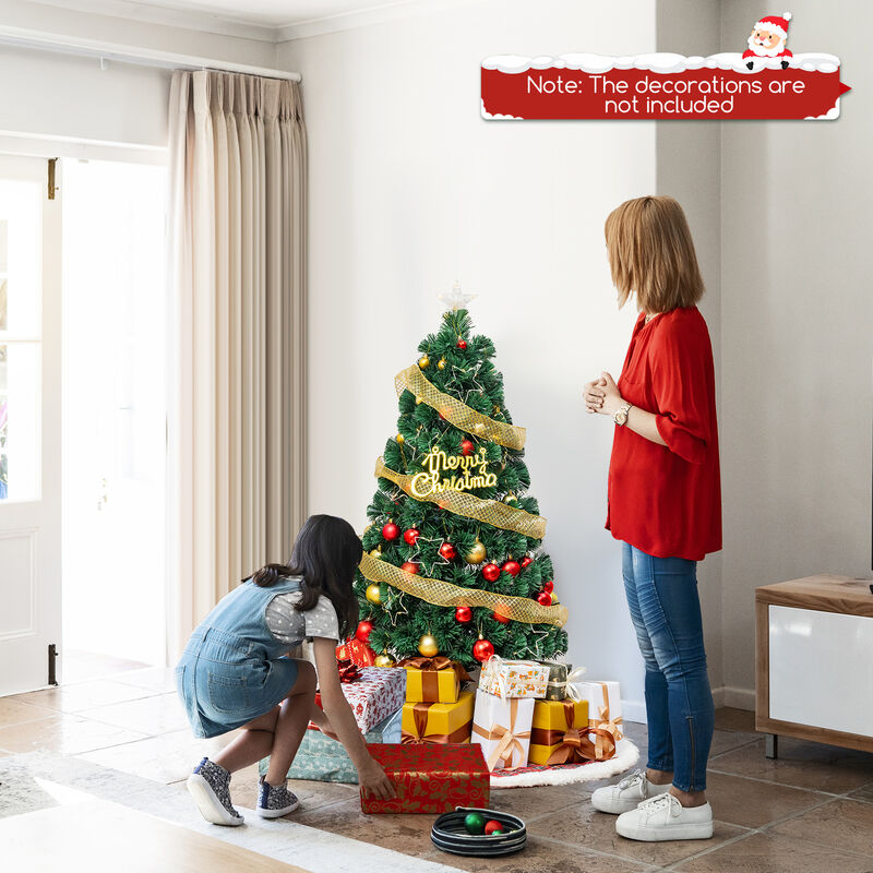 Pre-Lit Artificial Xmas Tree with Top Star and Branch Tips