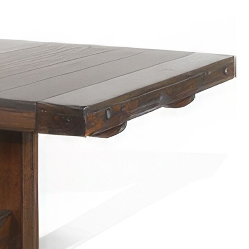 Reggie Dining Table, Brown Mahogany Rectangular Extendable 86-122 Inch