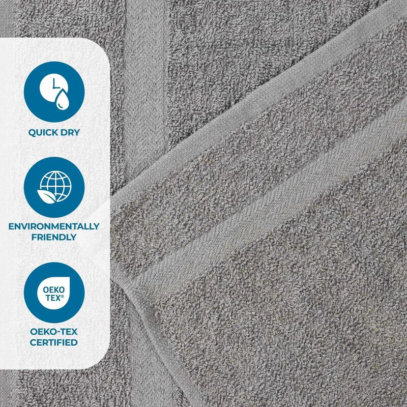 Absorbent Cotton Hand Towel Set of 8 for Bathroom, Spa and Kitchen Use image number 2