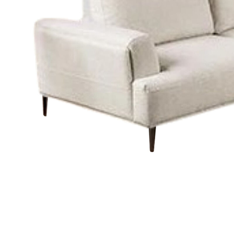 Batty L Shape Sectional Sofa, 114 Inch Light Brown Chenille Adjustable - Benzara