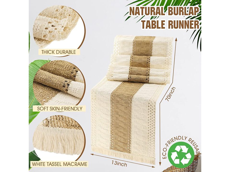 Boho Table Runners and Boho Round Placemats Splicing Woven Macrame